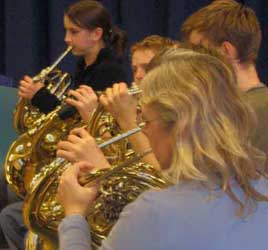 horns at rehearsal