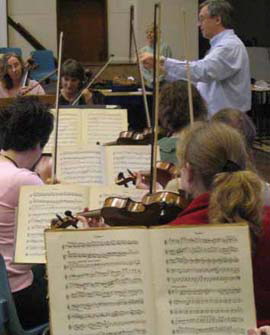 violins at rehearsal